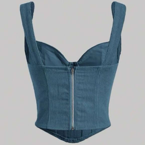 Blue Ribbed Tank Top - Picture 2 of 6